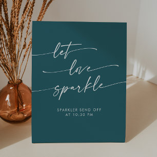 Signe De Table Boho Turquoise Blue Sparkler Envoyer Mariage