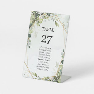 Signe De Table Boho verdure eucalyptus feuillage Numéro de tablea