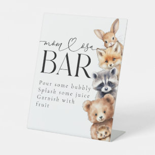 Signe De Table Bois Animaux Baby shower moderne Bar