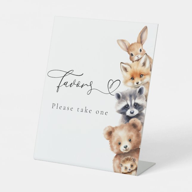 Signe De Table Bois Animaux Baby shower moderne Bar (Recto)