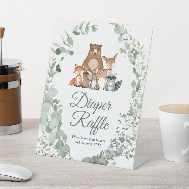 Signe De Table Bois Animaux Baby shower vert Refroidissement (In SItu)
