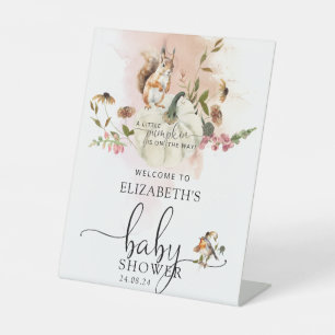 Signe De Table Bois Animaux Citrouilles Baby shower d'automne Bie