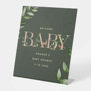 Signe De Table Bois Animaux Lettres Baby shower Bienvenue