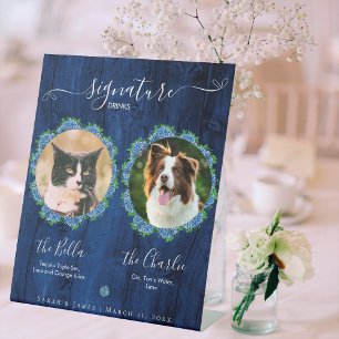 Signe De Table Boisson pour animaux de compagnie en bois avec hyd