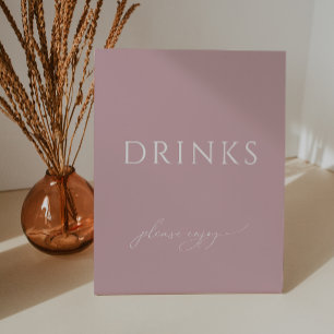 Signe De Table Boissons de Baby shower Rose Dusty Whimsical