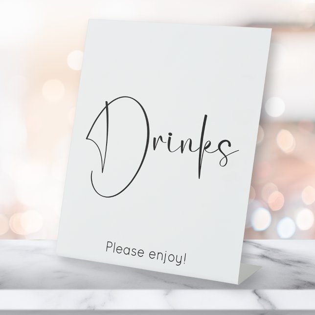 Signe De Table Boissons De Script Moderne (Créateur téléchargé)