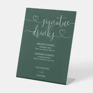 Signe De Table Boissons de signature de mariage à écriture de coe