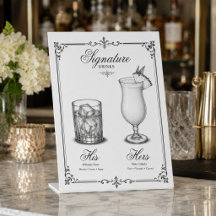Boissons de signature de mariage à lui et à elle
