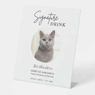 Signe De Table Boissons de signature de mariage de chat Bar à coc