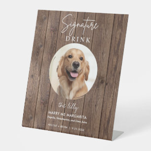 Signe De Table Boissons de signature de mariage de chien de compa