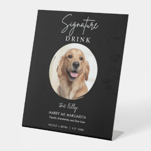 Signe De Table Boissons de signature de mariage de chien de compa