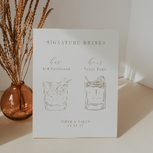 Signe De Table Boissons de signature de mariage OASIS