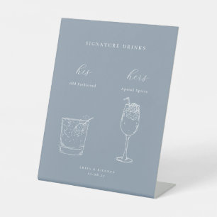 Signe De Table Boissons de signature minimaliste pour Mariage