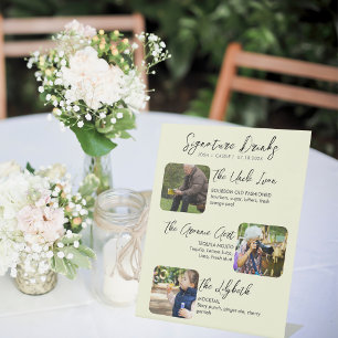 Signe De Table Boissons de signature moderne Trois Mariages photo