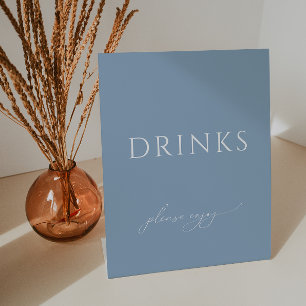 Signe De Table Boissons fantaisistes bleu poussiéreux pour Baby S
