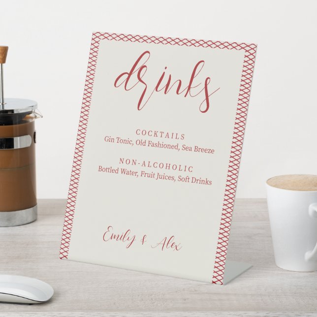 Signe De Table boissons mariages simples (In SItu)