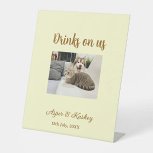 Signe De Table Boissons offertes bar ouvert photo de mariage coup