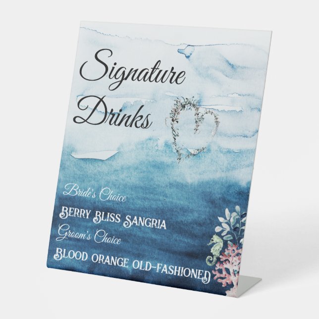 Signe De Table Boissons Rustic Ocean Signature Mariage (Recto)