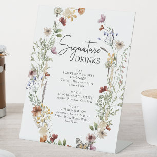 Signe De Table Boissons Signature Florales Boho