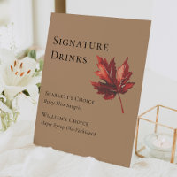 Boissons signées Mariage en terre cuite à automne 