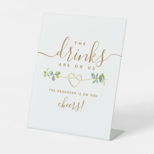 Signe De Table Boissons sur nous Funny Open Bar