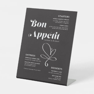 Signe De Table Bon Appetit Dîner Mariage Noir Blanc Menu