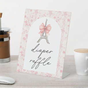 Signe De Table Bon Jour Be Pink Toile Diaper Raffin