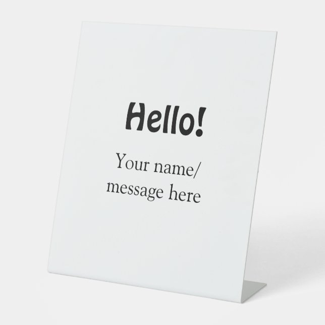 Signe De Table Bonjour ajouter un message de nom simple minimum é (Recto)