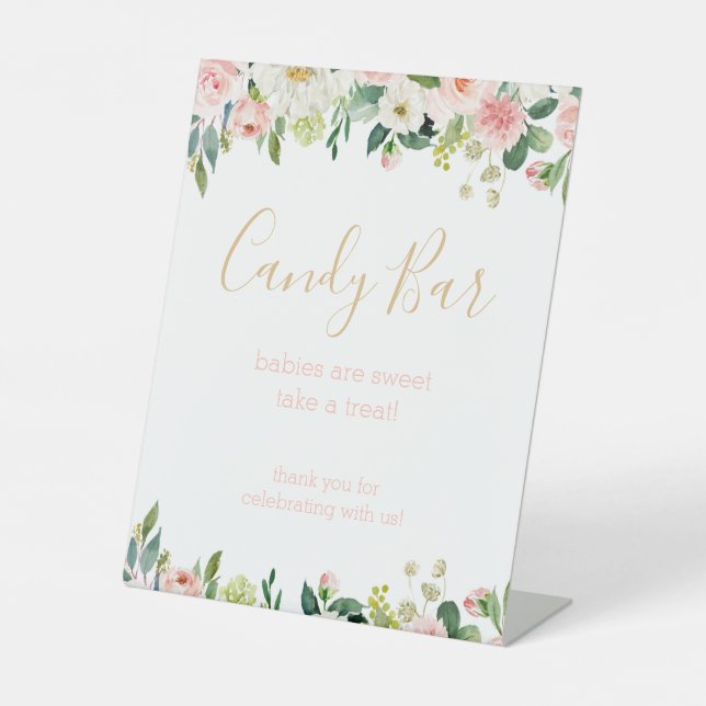 Signe De Table Bonnet Baby shower barre de bonbons Favoriser Sign (Recto)