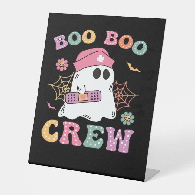 Signe De Table Boo Boo Crew Ghost Nurse Classic T-shirt (Recto)