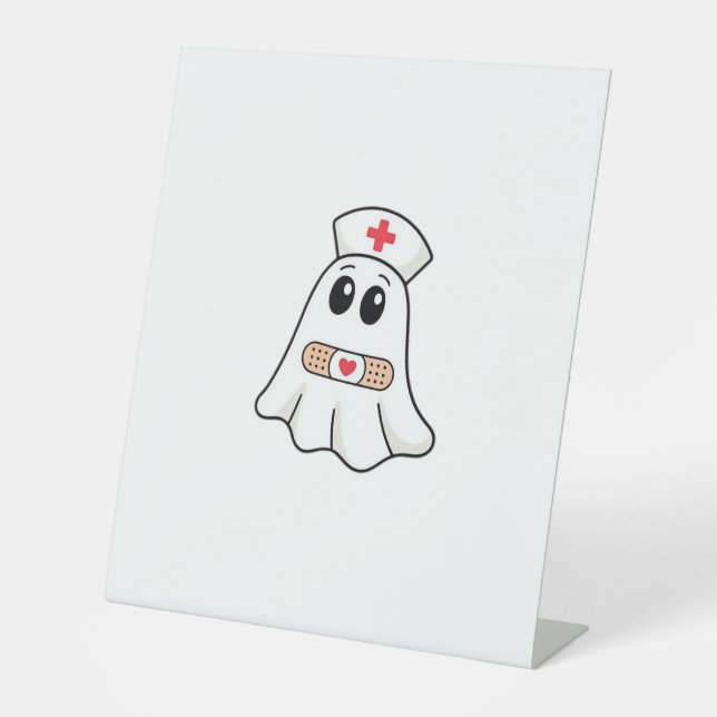 Signe De Table BOO CREW Ghost Nurse Funny Halloween Essentiel (Recto)