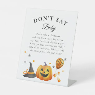 Signe De Table Boo Halloween Baby shower Ne pas dire Baby Game