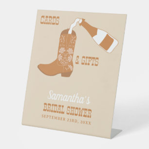 Signe De Table Boots Bubbly Rustic Western Country Fête des marié