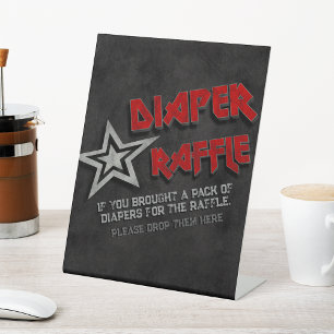 Signe De Table Born to Rock - Diaper Raffle Sign