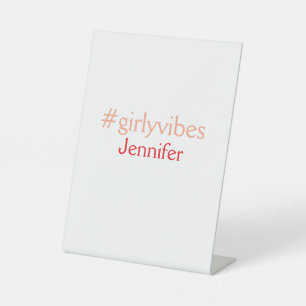 Signe De Table Bossbabe hashtag rose clair ajouter nom fille patr