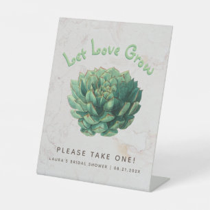 Signe De Table Botanique Succulent Laisser l'amour croître Fête d