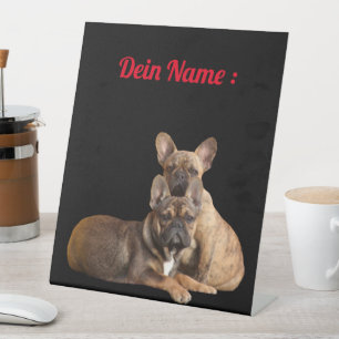 Signe De Table Bouledogue français Mignon Bouledogue Français