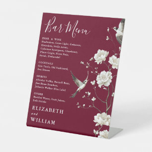 Signe De Table Bourgogne Chinoiserie Floral Bar Menu Mariage