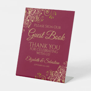Signe De Table Bourgogne & Or S'il vous plaît signer notre livre