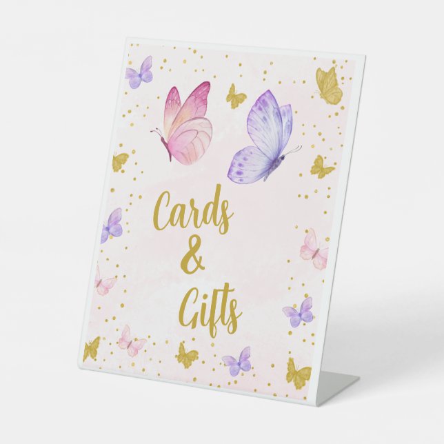 SIGNE DE TABLE BOUTTERFLY KISSES & BÉBÉ SOUHAITE COULEUR D'EAU (Recto)