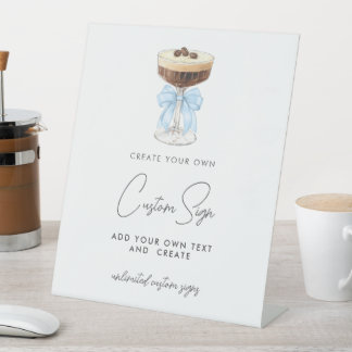 Signe De Table Bow Espresso Martini Personnalisé