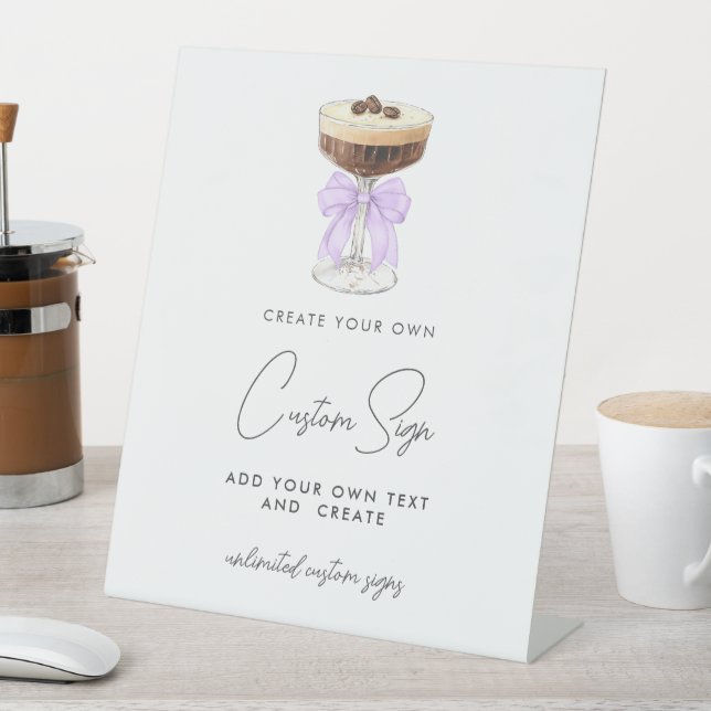 Signe De Table Bow Espresso Martini Personnalisé (In SItu)