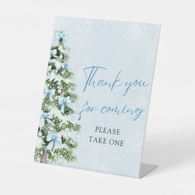 Signe De Table Bows Christmas Baby Shower Thank You For Coming  (Recto)