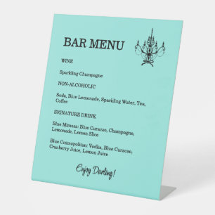 Signe De Table Bride & Co. Fête des mariées Turquoise Cocktail