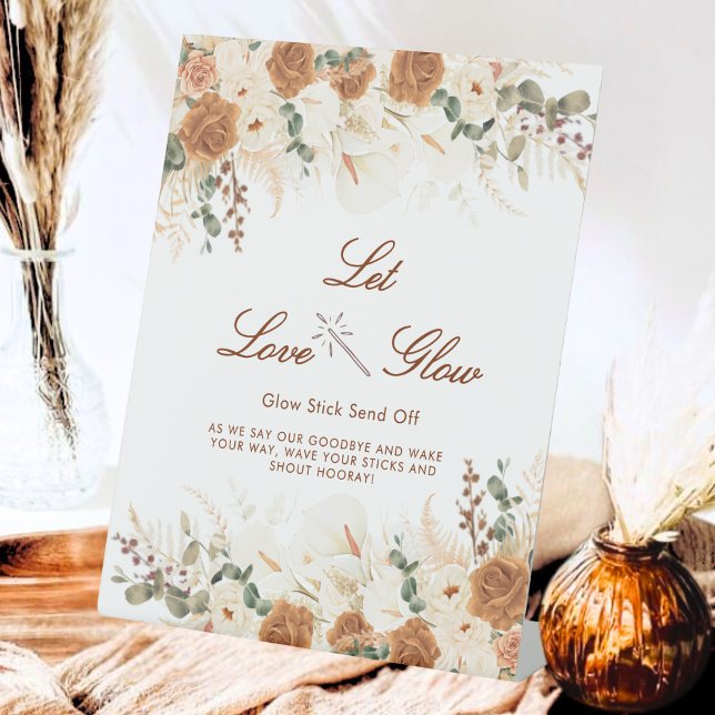 Signe De Table Bright Ivory Calla Lilies “Let Love Glow” Sign (Créateur téléchargé)
