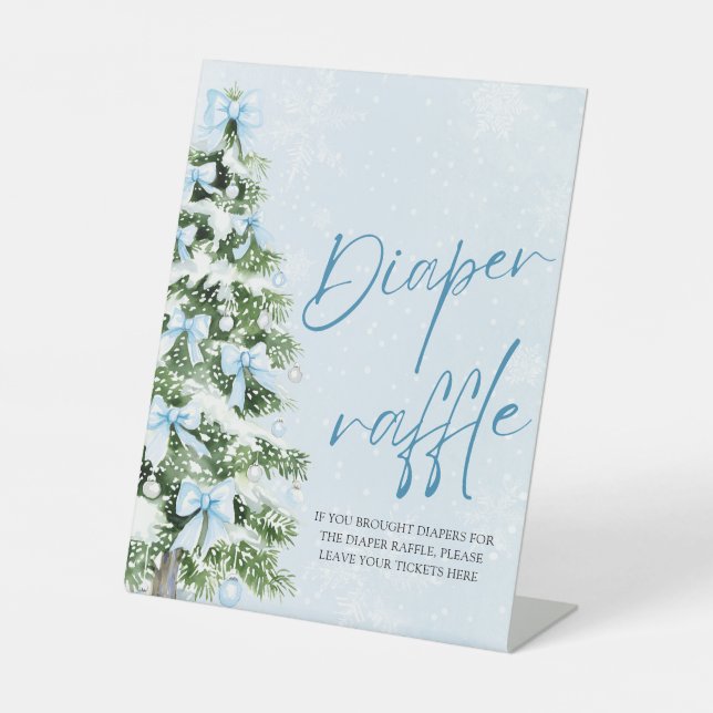 Signe De Table Brochure bleue Arbre de Noël Baby shower Déchets R (Recto)