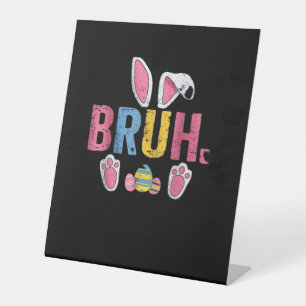 Signe De Table Bruh Bunny Pâques mignonne mème pour les enfants _
