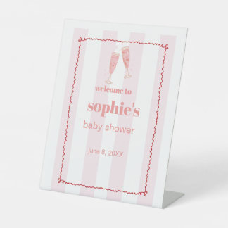 Signe De Table Brunch & Bubbly Rouge et rose Vave Affiche de bien