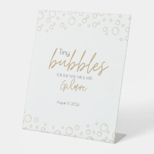 Signe De Table Bubbles Envoyer off Gold et Black Mariage