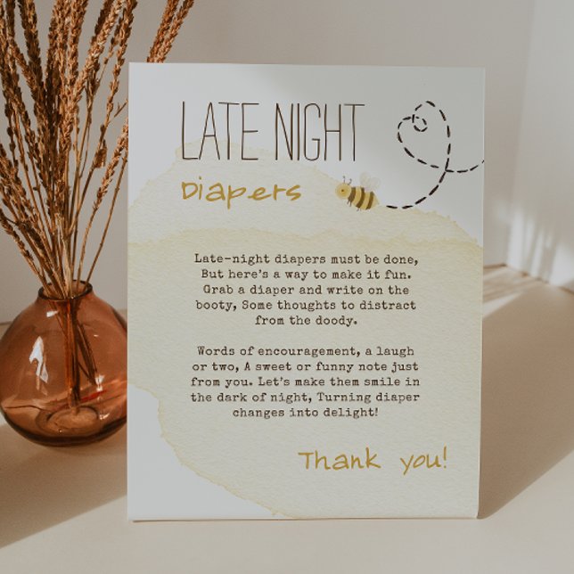 Signe De Table Bumbleb Sweet Bee Baby shower Diapés de nuit tardi (Créateur téléchargé)